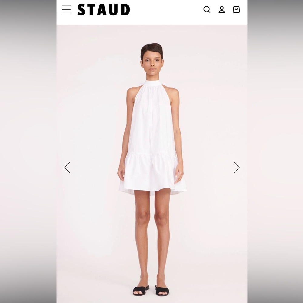 STAUD Marlowe Dress White - size small
